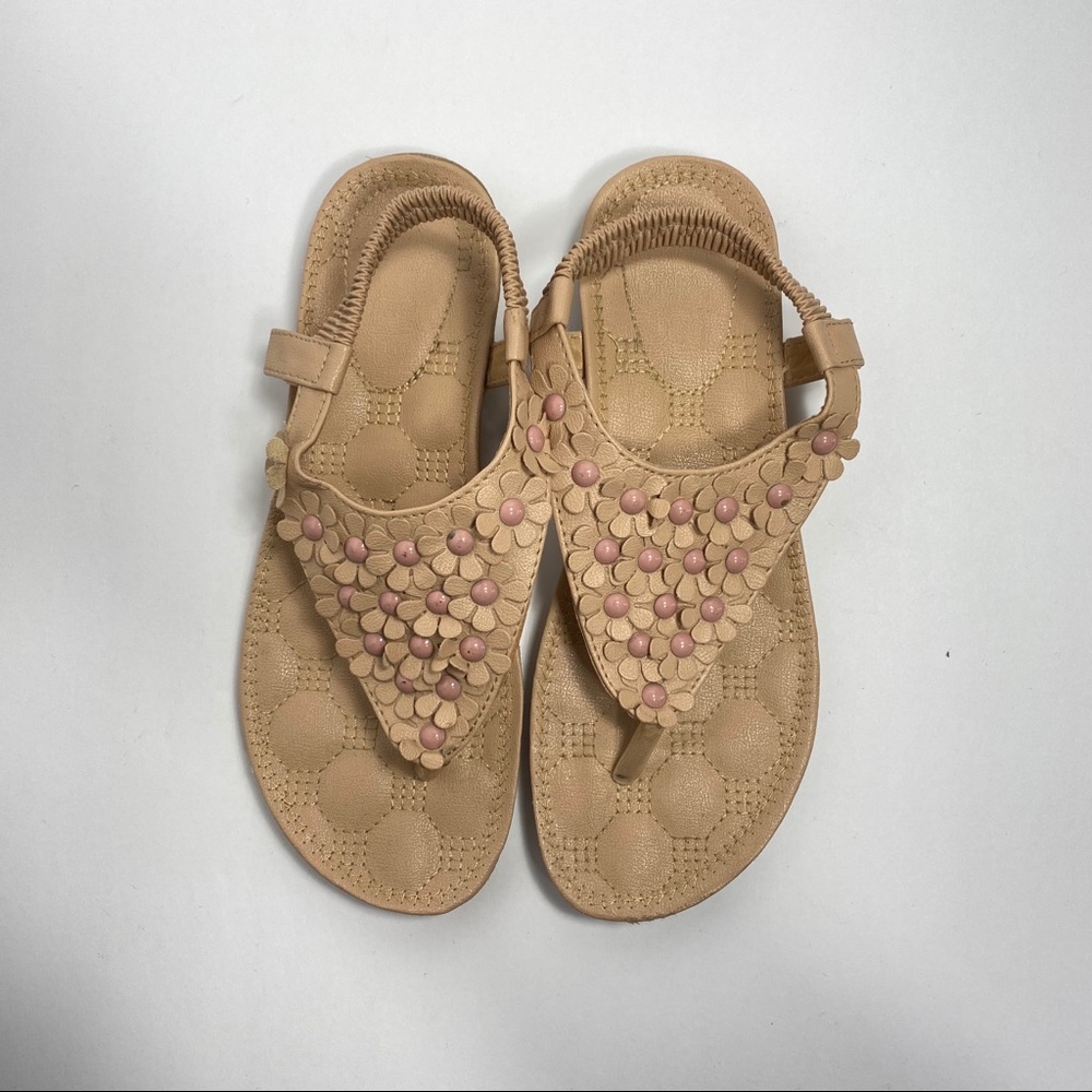 Women's ESUO Genuine Leather Tan Sandals Size 6.5